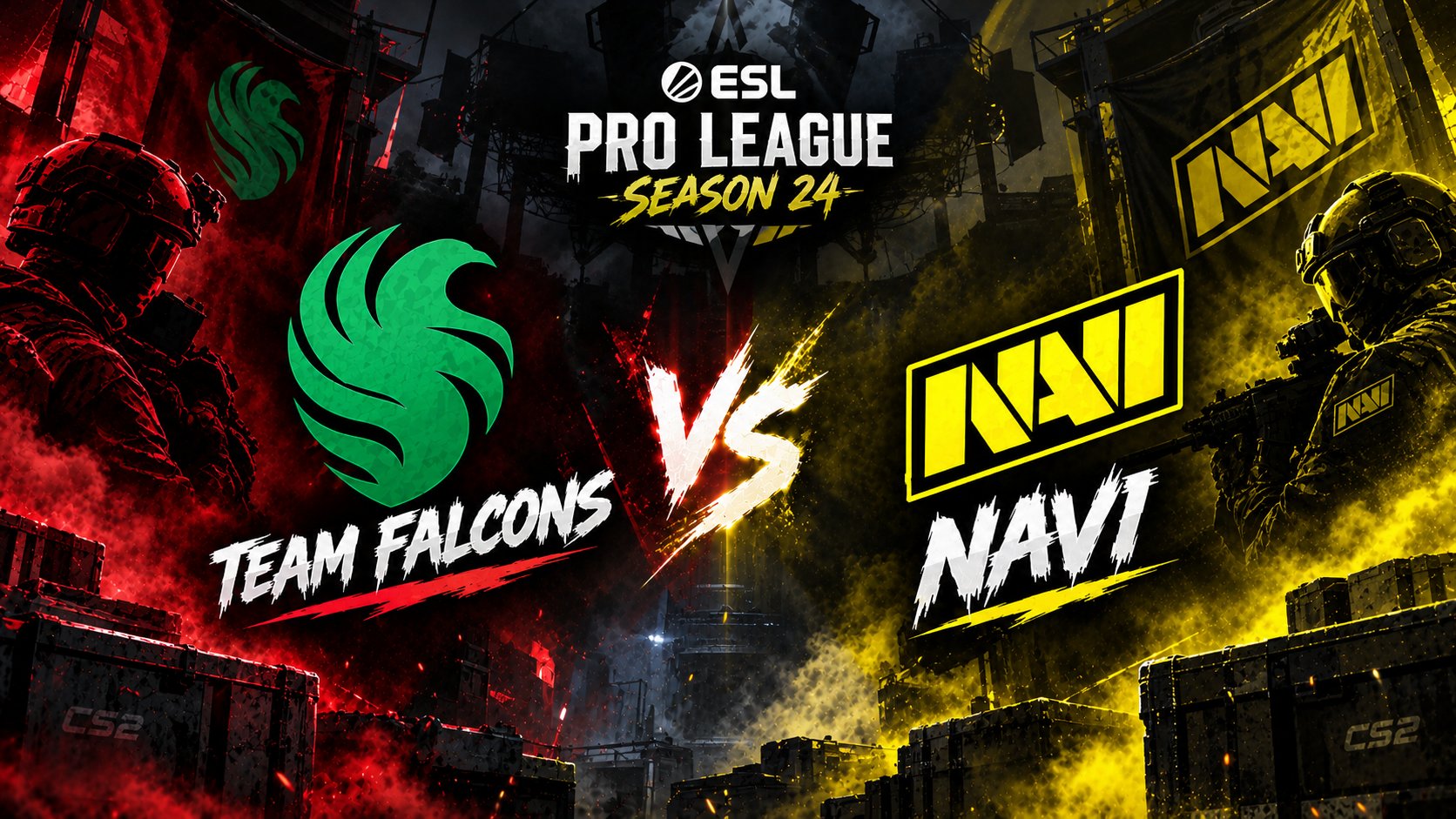 Team Falcons gegen NAVI bei der ESL Pro League Season 24: Prognose und wo das Spiel zu sehen ist